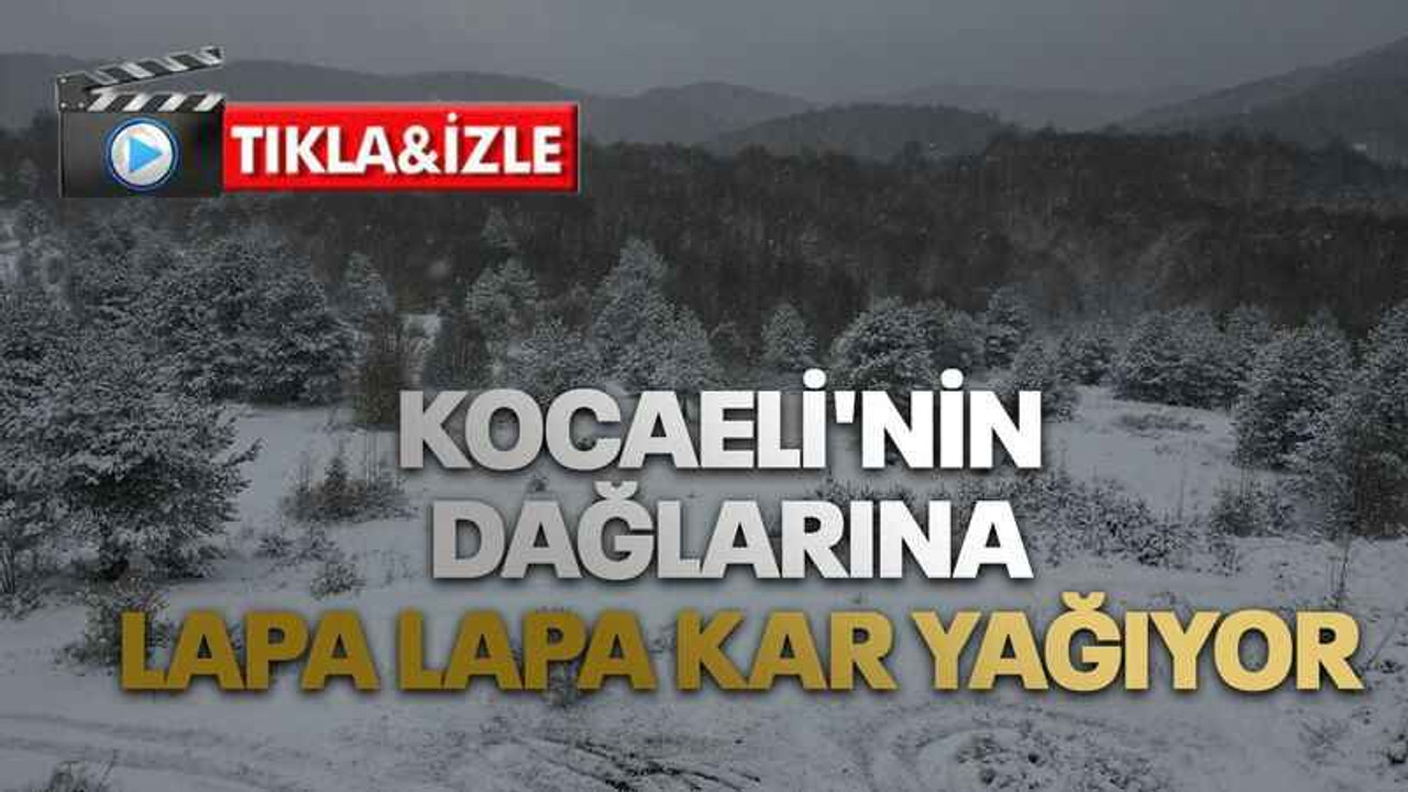 Kocaeli'nin dağlarına lapa lapa kar yağıyor